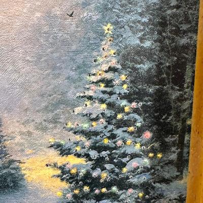 LOT 123U: Thomas Kinkade Light Up Painting, Tree Ornaments & More!