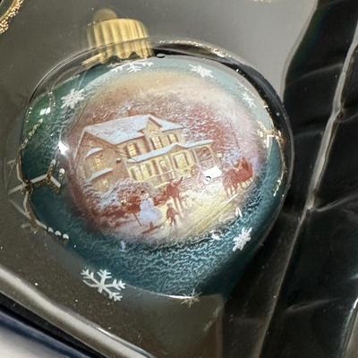 LOT 123U: Thomas Kinkade Light Up Painting, Tree Ornaments & More!