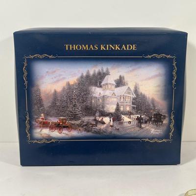 LOT 123U: Thomas Kinkade Light Up Painting, Tree Ornaments & More!