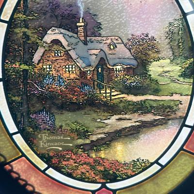 LOT 123U: Thomas Kinkade Light Up Painting, Tree Ornaments & More!