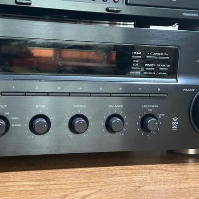 LOT 129U: Sony Stereo Cassette Deck TC-WE475, Yamaha Stereo Receiver RX797 & Polk Audio Speakers