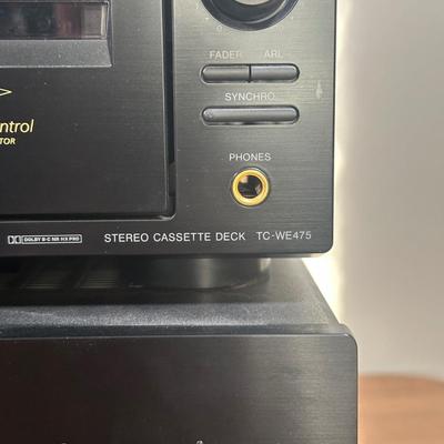 LOT 129U: Sony Stereo Cassette Deck TC-WE475, Yamaha Stereo Receiver RX797 & Polk Audio Speakers