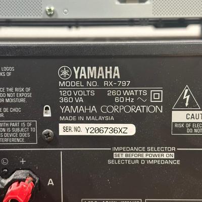 LOT 129U: Sony Stereo Cassette Deck TC-WE475, Yamaha Stereo Receiver RX797 & Polk Audio Speakers