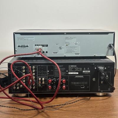 LOT 129U: Sony Stereo Cassette Deck TC-WE475, Yamaha Stereo Receiver RX797 & Polk Audio Speakers