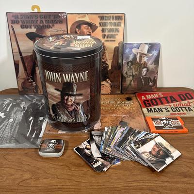 LOT 130U: John Wayne Collection - Pictures, Trading Cards, Blankets & More
