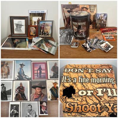 LOT 130U: John Wayne Collection - Pictures, Trading Cards, Blankets & More