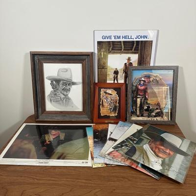 LOT 130U: John Wayne Collection - Pictures, Trading Cards, Blankets & More