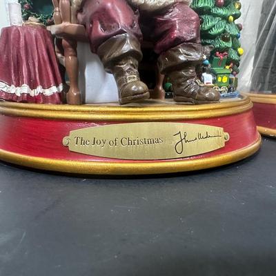 LOT 134U: The Bradford Exchange/Thomas Kinkade Light Up The Holidays Sculptures - The Joy/The Spirit Of Christmas