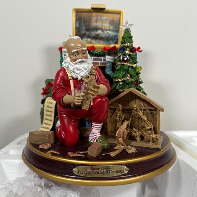 LOT 135U: The Bradford Exchange/Thomas Kinkade Narrative Santa Figurine