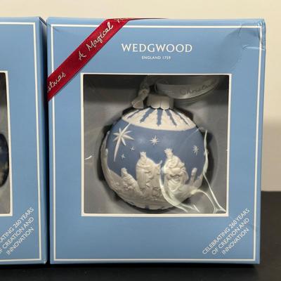 LOT 136U: 2 Wedgwood Christmas Nativity Ornaments & Waterford Angel Ornament