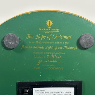 LOT 137U: The Bradford Exchange/Thomas Kinkade Light Up The Holidays Sculptures - The Love/The Hope Of Christmas