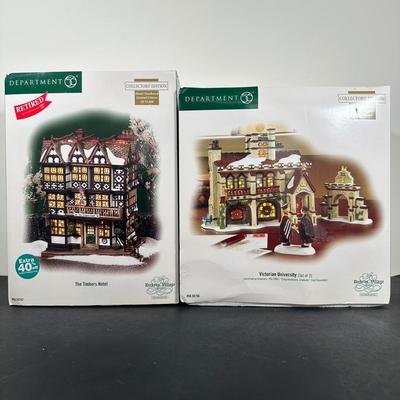LOT 139U: Department 56 Dickens Village Series - The Timbers Hotel & Victorian University