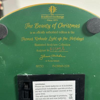 LOT 141U: The Bradford Exchange/Thomas Kinkade Light Up The Holidays Sculptures - The Beauty/The Charity Of Christmas