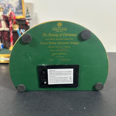 LOT 141U: The Bradford Exchange/Thomas Kinkade Light Up The Holidays Sculptures - The Beauty/The Charity Of Christmas