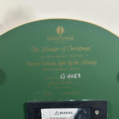 LOT 142U: The Bradford Exchange/Thomas Kinkade Light Up The Holidays Sculptures - The Wonder/The Peace Of Christmas
