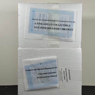 LOT 142U: The Bradford Exchange/Thomas Kinkade Light Up The Holidays Sculptures - The Wonder/The Peace Of Christmas