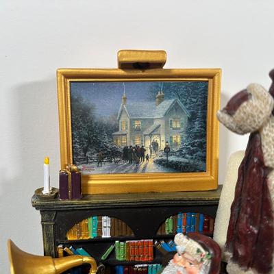 LOT 142U: The Bradford Exchange/Thomas Kinkade Light Up The Holidays Sculptures - The Wonder/The Peace Of Christmas