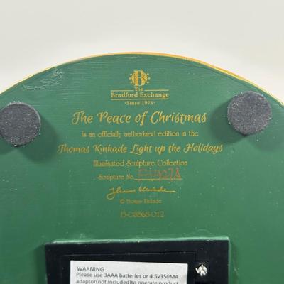LOT 142U: The Bradford Exchange/Thomas Kinkade Light Up The Holidays Sculptures - The Wonder/The Peace Of Christmas