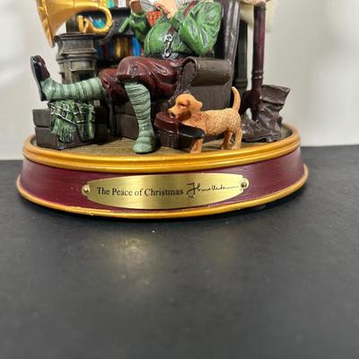 LOT 142U: The Bradford Exchange/Thomas Kinkade Light Up The Holidays Sculptures - The Wonder/The Peace Of Christmas