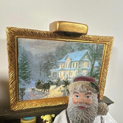 LOT 143U: The Bradford Exchange/Thomas Kinkade Light Up The Holidays Sculptures - The Gift/The Light Of Christmas
