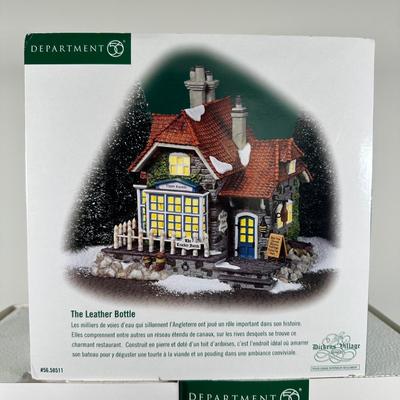 LOT 145U: Department 56 Dickens Village Series - E Tipler, Agent For Wine & Spirits, Spelendid Rod Fish n’ Chips & The Leather...