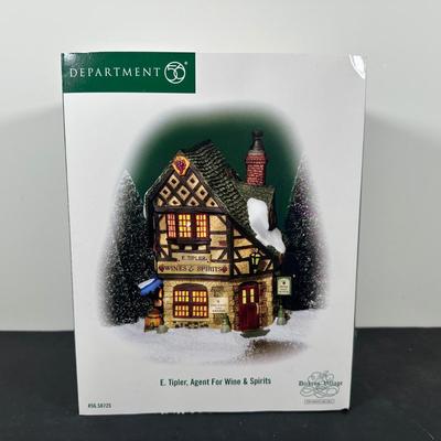 LOT 145U: Department 56 Dickens Village Series - E Tipler, Agent For Wine & Spirits, Spelendid Rod Fish n’ Chips & The Leather...
