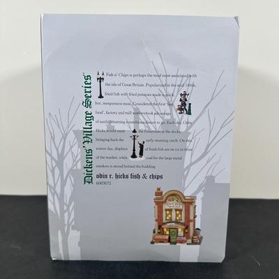 LOT 146U: Department 56 Dickens Village Series - Scrooge & Marley Counting House, Odin R Hicks Fish n’ Chips & Joseph Edward Tea...