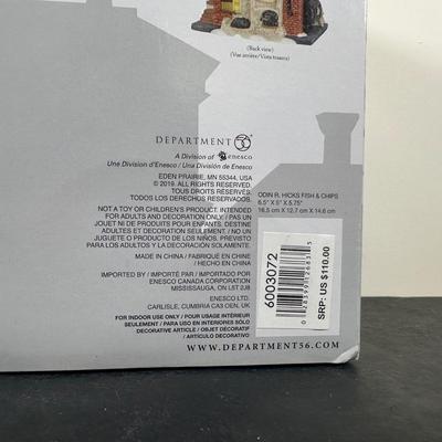 LOT 146U: Department 56 Dickens Village Series - Scrooge & Marley Counting House, Odin R Hicks Fish n’ Chips & Joseph Edward Tea...