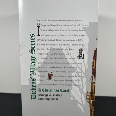 LOT 146U: Department 56 Dickens Village Series - Scrooge & Marley Counting House, Odin R Hicks Fish n’ Chips & Joseph Edward Tea...