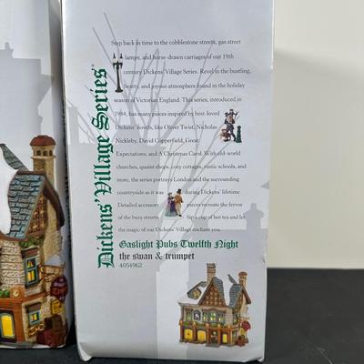 LOT 148U: Department 56 Dickens Village Series - The Swan & Trumpet & The Six Jolly Fellowship Porters