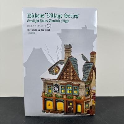 LOT 148U: Department 56 Dickens Village Series - The Swan & Trumpet & The Six Jolly Fellowship Porters