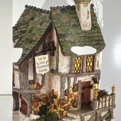 LOT 148U: Department 56 Dickens Village Series - The Swan & Trumpet & The Six Jolly Fellowship Porters