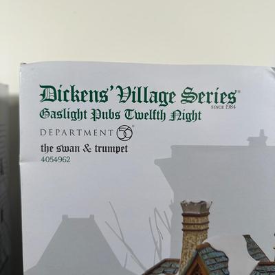 LOT 148U: Department 56 Dickens Village Series - The Swan & Trumpet & The Six Jolly Fellowship Porters