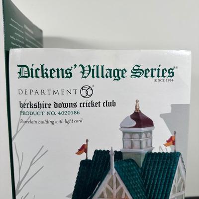 LOT 150U: Department 56 Dickens Village Series - Berkshire Downs Cricket Club & Scrooge & Marley Counting House