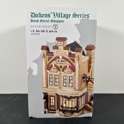 LOT 151U: Department 56 Dickens Village Series - The Six Jolly Fellowship Porters, Ink & Pen Co & The Dukes Wheel Cheese Shoppe