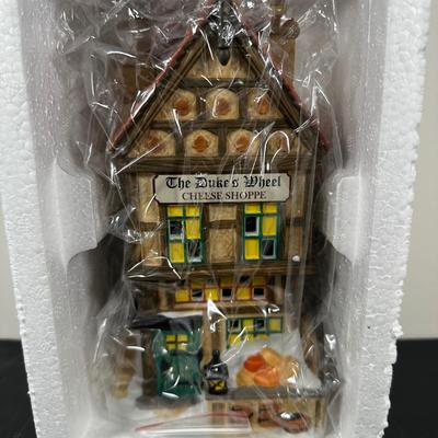 LOT 151U: Department 56 Dickens Village Series - The Six Jolly Fellowship Porters, Ink & Pen Co & The Dukes Wheel Cheese Shoppe