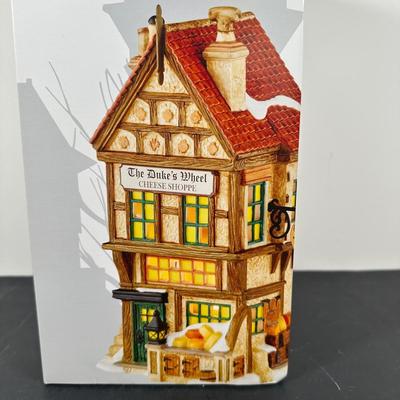 LOT 151U: Department 56 Dickens Village Series - The Six Jolly Fellowship Porters, Ink & Pen Co & The Dukes Wheel Cheese Shoppe