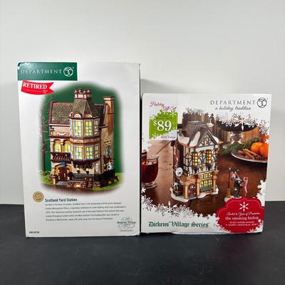 LOT 152U: Department 56 Dickens Village Series - The Smoking Bishop & Scotland Yard Station