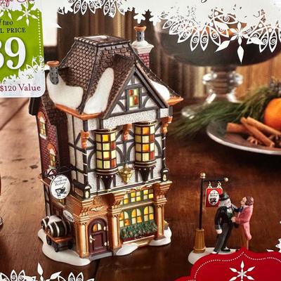 LOT 152U: Department 56 Dickens Village Series - The Smoking Bishop & Scotland Yard Station
