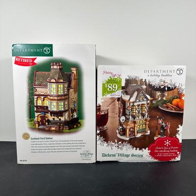 LOT 152U: Department 56 Dickens Village Series - The Smoking Bishop & Scotland Yard Station