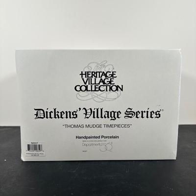 LOT 153U: Department 56 Dickens Village Series - The Old Curiosity Shop & Thomas Mudge Timepieces