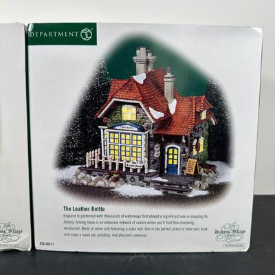 LOT 154U: Department 56 Dickens Village Series - Howard Street Row Houses & The Leather Bottle
