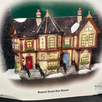 LOT 154U: Department 56 Dickens Village Series - Howard Street Row Houses & The Leather Bottle