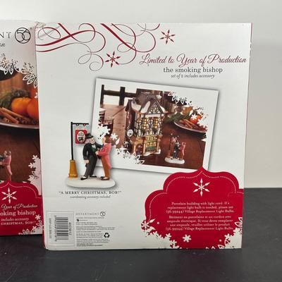 LOT 155U: Department 56 Dickens Village Series - Welcoming Christmas & The Smoking Bishop