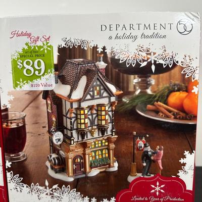 LOT 155U: Department 56 Dickens Village Series - Welcoming Christmas & The Smoking Bishop
