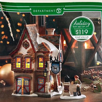LOT 155U: Department 56 Dickens Village Series - Welcoming Christmas & The Smoking Bishop