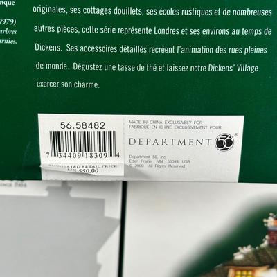 LOT 156U: Department 56 Dickens Village Series - A.G. Scott Hats & Walking Sticks, Punch & Judy Theater & The Old Curiosity Shop
