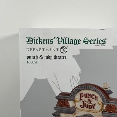 LOT 156U: Department 56 Dickens Village Series - A.G. Scott Hats & Walking Sticks, Punch & Judy Theater & The Old Curiosity Shop