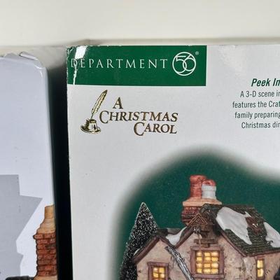 LOT 157U: Department 56 Dickens Village Series - Ebenezer Scrooge’s House & Cratchits Corner