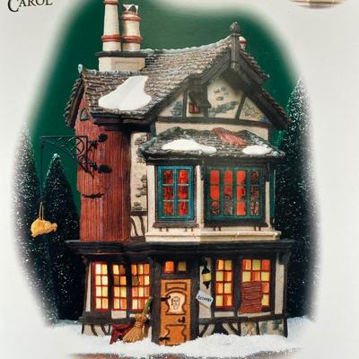 LOT 157U: Department 56 Dickens Village Series - Ebenezer Scrooge’s House & Cratchits Corner
